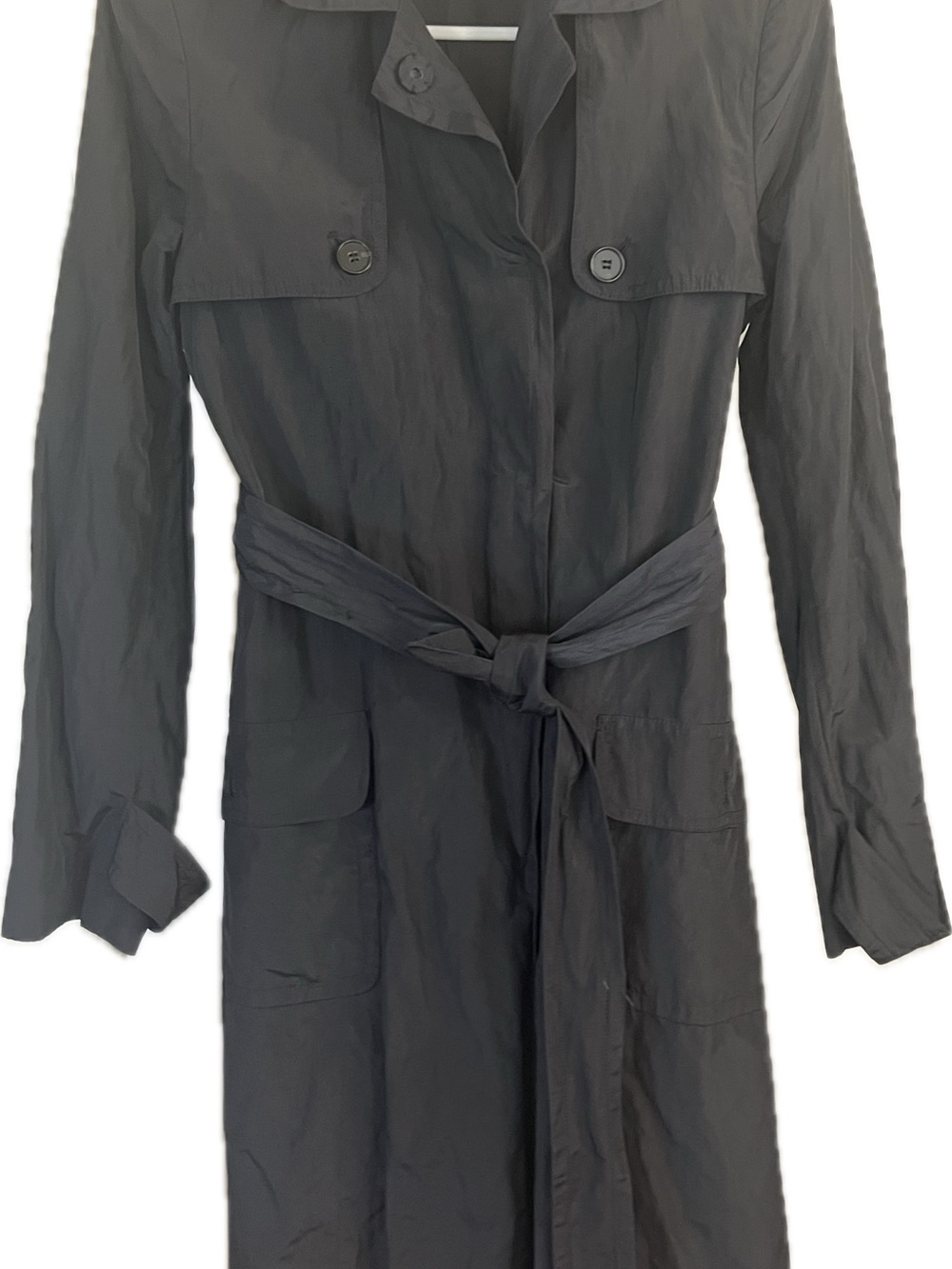 Theory Black Women's Belted Trench Coat